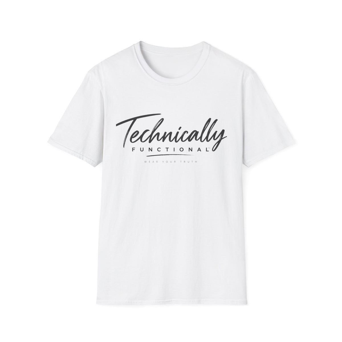 T-Shirt — "Technically Functional" Script Graphic Tee