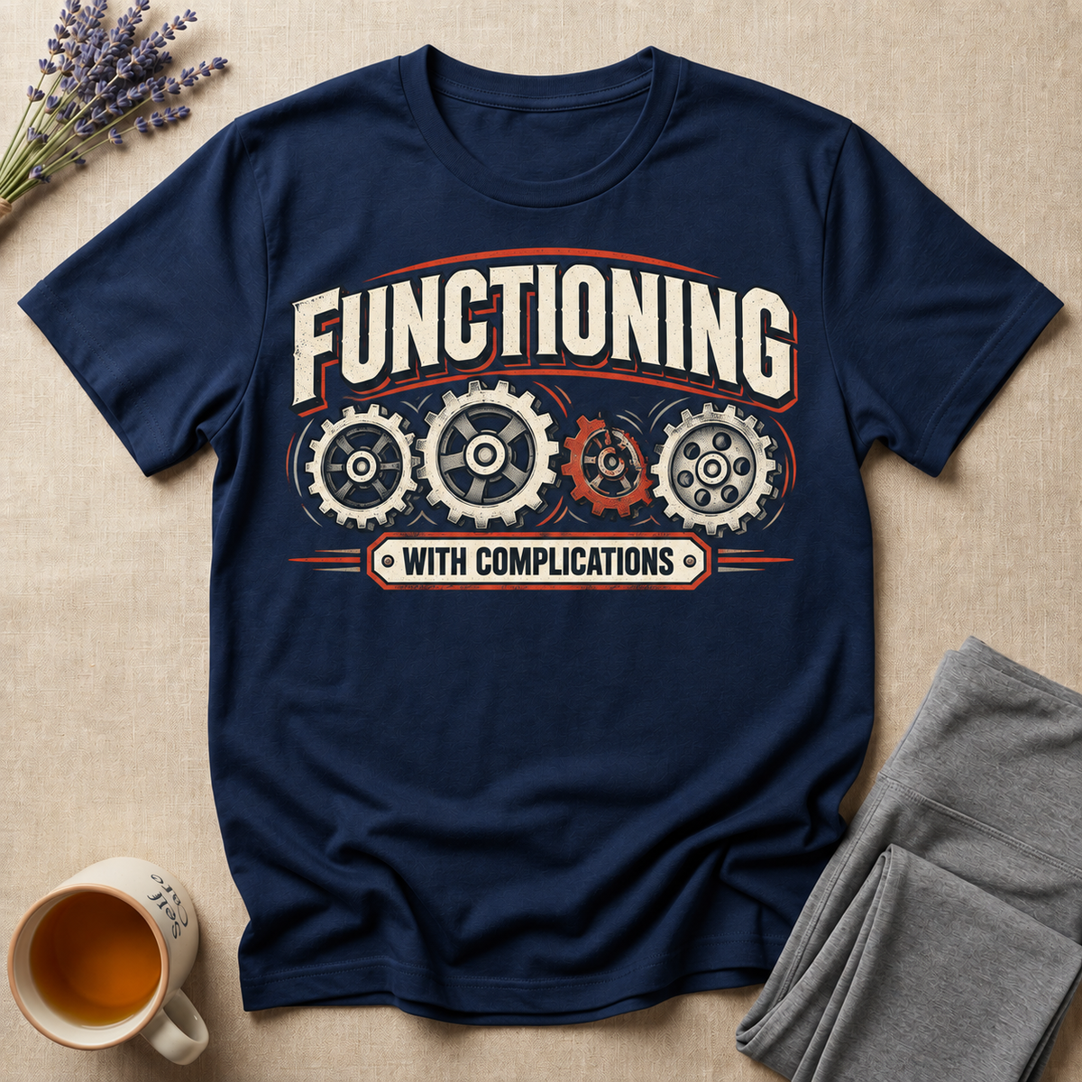 Functioning With Complications Navy T-Shirt